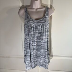 Only Hearts Sparkly Gray Striped Tank Top Large